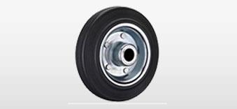 Black Rubber Tyre / Steel Rim Wheel
