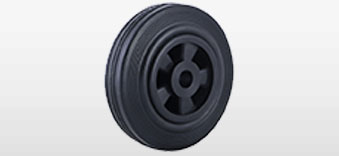 Black Rubber Tyre / PP Rim Wheel